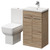 Alessio Bordalino Oak 500mm Vanity Unit and Toilet Suite including Open Back Toilet and Floor Standing Vanity Unit with 2 Doors and Polished Chrome Handles Right Hand View