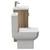 Alessio Bordalino Oak 500mm Vanity Unit and Toilet Suite including Open Back Toilet and Floor Standing Vanity Unit with 2 Doors and Polished Chrome Handles Side View