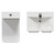 Alessio Bordalino Oak 500mm Vanity Unit and Toilet Suite including Open Back Toilet and Floor Standing Vanity Unit with 2 Doors and Polished Chrome Handles Top View