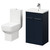 Alessio Deep Blue 500mm Vanity Unit and Toilet Suite including Open Back Toilet and Floor Standing Vanity Unit with 2 Doors and Polished Chrome Handles Right Hand View