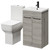 Alessio Molina Ash 500mm Vanity Unit and Toilet Suite including Open Back Toilet and Floor Standing Vanity Unit with 2 Doors and Matt Black Handles Right Hand View