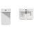 Alessio Olive Green 500mm Vanity Unit and Toilet Suite including Open Back Toilet and Floor Standing Vanity Unit with 2 Doors and Polished Chrome Handles Top View