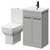 Alessio Gloss Grey Pearl 500mm Vanity Unit and Toilet Suite including Open Back Toilet and Floor Standing Vanity Unit with 2 Doors and Matt Black Handles Right Hand View