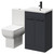 Alessio Gloss Grey 500mm Vanity Unit and Toilet Suite including Open Back Toilet and Floor Standing Vanity Unit with 2 Doors and Matt Black Handles Right Hand View