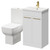 Alessio Gloss White 500mm Vanity Unit and Toilet Suite including Open Back Toilet and Floor Standing Vanity Unit with 2 Doors and Brushed Brass Handles Right Hand View