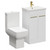 Alessio Gloss White 500mm Vanity Unit and Toilet Suite including Open Back Toilet and Floor Standing Vanity Unit with 2 Doors and Brushed Brass Handles Left Hand View