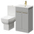 Alessio Gloss Grey Pearl 500mm Vanity Unit and Toilet Suite including Open Back Toilet and Floor Standing Vanity Unit with 2 Doors and Brushed Brass Handles Right Hand View