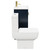 Alessio Deep Blue 500mm Vanity Unit and Toilet Suite including Open Back Toilet and Floor Standing Vanity Unit with 2 Doors and Brushed Brass Handles Side View