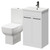Alessio Gloss White 500mm Vanity Unit and Toilet Suite including Open Back Toilet and Floor Standing Vanity Unit with 2 Doors and Gunmetal Grey Handles Right Hand View
