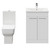 Alessio Gloss White 600mm Vanity Unit and Toilet Suite including Open Back Toilet and Floor Standing Vanity Unit with 2 Doors and Polished Chrome Handles Front View