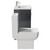 Alessio Gloss Grey 600mm Vanity Unit and Toilet Suite including Open Back Toilet and Floor Standing Vanity Unit with 2 Doors and Polished Chrome Handles Side View