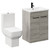 Alessio Molina Ash 600mm Vanity Unit and Toilet Suite including Open Back Toilet and Floor Standing Vanity Unit with 2 Doors and Matt Black Handles Left Hand View