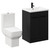 Alessio Nero Oak 600mm Vanity Unit and Toilet Suite including Open Back Toilet and Floor Standing Vanity Unit with 2 Doors and Matt Black Handles Left Hand View