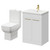 Alessio Gloss White 600mm Vanity Unit and Toilet Suite including Open Back Toilet and Floor Standing Vanity Unit with 2 Doors and Brushed Brass Handles Right Hand View