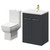 Alessio Gloss Grey 600mm Vanity Unit and Toilet Suite including Open Back Toilet and Floor Standing Vanity Unit with 2 Doors and Brushed Brass Handles Right Hand View