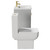 Alessio Gloss Grey Pearl 600mm Vanity Unit and Toilet Suite including Open Back Toilet and Floor Standing Vanity Unit with 2 Doors and Brushed Brass Handles Side View