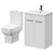 Alessio Gloss White 600mm Vanity Unit and Toilet Suite including Open Back Toilet and Floor Standing Vanity Unit with 2 Doors and Gunmetal Grey Handles Right Hand View