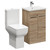 Alessio Bordalino Oak 500mm Vanity Unit and Toilet Suite including Comfort Height Toilet and Floor Standing Vanity Unit with 2 Doors and Polished Chrome Handles Left Hand View
