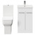 Alessio Gloss White 500mm Vanity Unit and Toilet Suite including Comfort Height Toilet and Floor Standing Vanity Unit with 2 Doors and Polished Chrome Handles Front View
