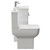 Alessio Gloss White 500mm Vanity Unit and Toilet Suite including Comfort Height Toilet and Floor Standing Vanity Unit with 2 Doors and Polished Chrome Handles Side View