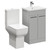 Alessio Gloss Grey Pearl 500mm Vanity Unit and Toilet Suite including Comfort Height Toilet and Floor Standing Vanity Unit with 2 Doors and Polished Chrome Handles Left Hand View