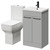 Alessio Gloss Grey Pearl 500mm Vanity Unit and Toilet Suite including Comfort Height Toilet and Floor Standing Vanity Unit with 2 Doors and Matt Black Handles Right Hand View