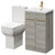 Alessio Molina Ash 500mm Vanity Unit and Toilet Suite including Comfort Height Toilet and Floor Standing Vanity Unit with 2 Doors and Brushed Brass Handles Right Hand View