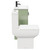 Alessio Olive Green 500mm Vanity Unit and Toilet Suite including Comfort Height Toilet and Floor Standing Vanity Unit with 2 Doors and Matt Black Handles Side View