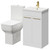 Alessio Gloss White 500mm Vanity Unit and Toilet Suite including Comfort Height Toilet and Floor Standing Vanity Unit with 2 Doors and Brushed Brass Handles Right Hand View