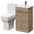 Alessio Bordalino Oak 500mm Vanity Unit and Toilet Suite including Comfort Height Toilet and Floor Standing Vanity Unit with 2 Doors and Gunmetal Grey Handles Right Hand View