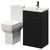 Alessio Nero Oak 500mm Vanity Unit and Toilet Suite including Comfort Height Toilet and Floor Standing Vanity Unit with 2 Doors and Gunmetal Grey Handles Right Hand View