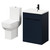 Alessio Deep Blue 600mm Vanity Unit and Toilet Suite including Comfort Height Toilet and Floor Standing Vanity Unit with 2 Doors and Matt Black Handles Right Hand View