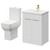 Alessio Gloss White 600mm Vanity Unit and Toilet Suite including Comfort Height Toilet and Floor Standing Vanity Unit with 2 Doors and Brushed Brass Handles Right Hand View