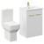 Alessio Gloss White 600mm Vanity Unit and Toilet Suite including Comfort Height Toilet and Floor Standing Vanity Unit with 2 Doors and Brushed Brass Handles Left Hand View