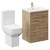 Alessio Bordalino Oak 600mm Vanity Unit and Toilet Suite including Comfort Height Toilet and Floor Standing Vanity Unit with 2 Doors and Brushed Brass Handles Left Hand View