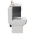 Alessio Gloss Grey 600mm Vanity Unit and Toilet Suite including Comfort Height Toilet and Floor Standing Vanity Unit with 2 Doors and Brushed Brass Handles Side View