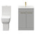 Alessio Gloss Grey Pearl 600mm Vanity Unit and Toilet Suite including Comfort Height Toilet and Floor Standing Vanity Unit with 2 Doors and Brushed Brass Handles Front View