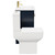 Alessio Deep Blue 600mm Vanity Unit and Toilet Suite including Comfort Height Toilet and Floor Standing Vanity Unit with 2 Doors and Brushed Brass Handles Side View thumbnail