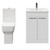 Alessio Gloss White 600mm Vanity Unit and Toilet Suite including Comfort Height Toilet and Floor Standing Vanity Unit with 2 Doors and Gunmetal Grey Handles Front View