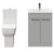 Alessio Gloss Grey Pearl 600mm Vanity Unit and Toilet Suite including Comfort Height Toilet and Floor Standing Vanity Unit with 2 Doors and Gunmetal Grey Handles Front View