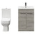 Turin Molina Ash 600mm Floor Standing Vanity Unit and Toilet Suite with 1 Tap Hole Basin and 2 Doors with Gunmetal Grey Handles Front View