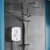 Triton Danzi DuElec White 9.5kw Electric Shower Left Hand Side View