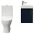 Napoli Compact Deep Blue 400mm Cloakroom Vanity Unit and Toilet Suite including Jubilee Open Back Toilet and Wall Mounted Vanity Unit with Single Door and Polished Chrome Handle Front View