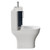 Napoli Compact Deep Blue 400mm Cloakroom Vanity Unit and Toilet Suite including Jubilee Open Back Toilet and Wall Mounted Vanity Unit with Single Door and Polished Chrome Handle Side View