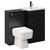 Napoli Nero Oak 1000mm Vanity Unit Toilet Suite with 1 Tap Hole Basin and 2 Doors with Matt Black Handles Left Hand View