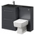 Venice Square Gloss Grey 1100mm Vanity Unit Toilet Suite with Left Hand Anthracite Glass 1 Tap Hole Basin and 2 Drawers with Polished Chrome Handles Right Hand View