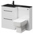 Venice Square Gloss White 1100mm Vanity Unit Toilet Suite with Left Hand Anthracite Glass 1 Tap Hole Basin and 2 Drawers with Matt Black Handles Right Hand View