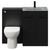 Venice Mono Nero Oak 1100mm Vanity Unit Toilet Suite with Grey Glass 1 Tap Hole Basin and 2 Doors with Matt Black Handles Front View