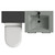 Venice Mono Nero Oak 1100mm Vanity Unit Toilet Suite with Grey Glass 1 Tap Hole Basin and 2 Doors with Matt Black Handles Top View