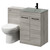 Venice Mono Molina Ash 1100mm Vanity Unit Toilet Suite with Grey Glass 1 Tap Hole Basin and 2 Doors with Matt Black Handles Right Hand View